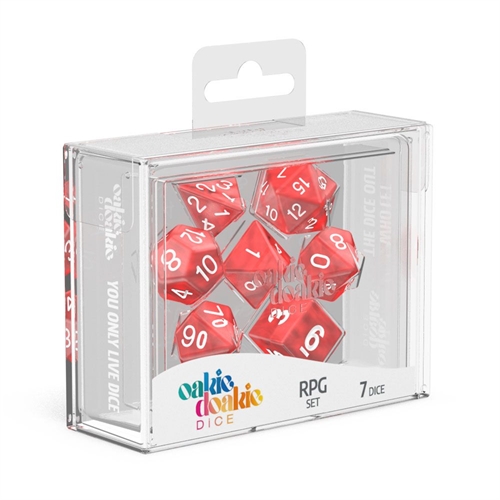 Marble Red - Polyhedral Rollespils Terning Sæt - Oakie Doakie Dice 